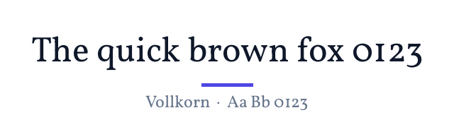 پیش‌نمایش فونت Vollkorn